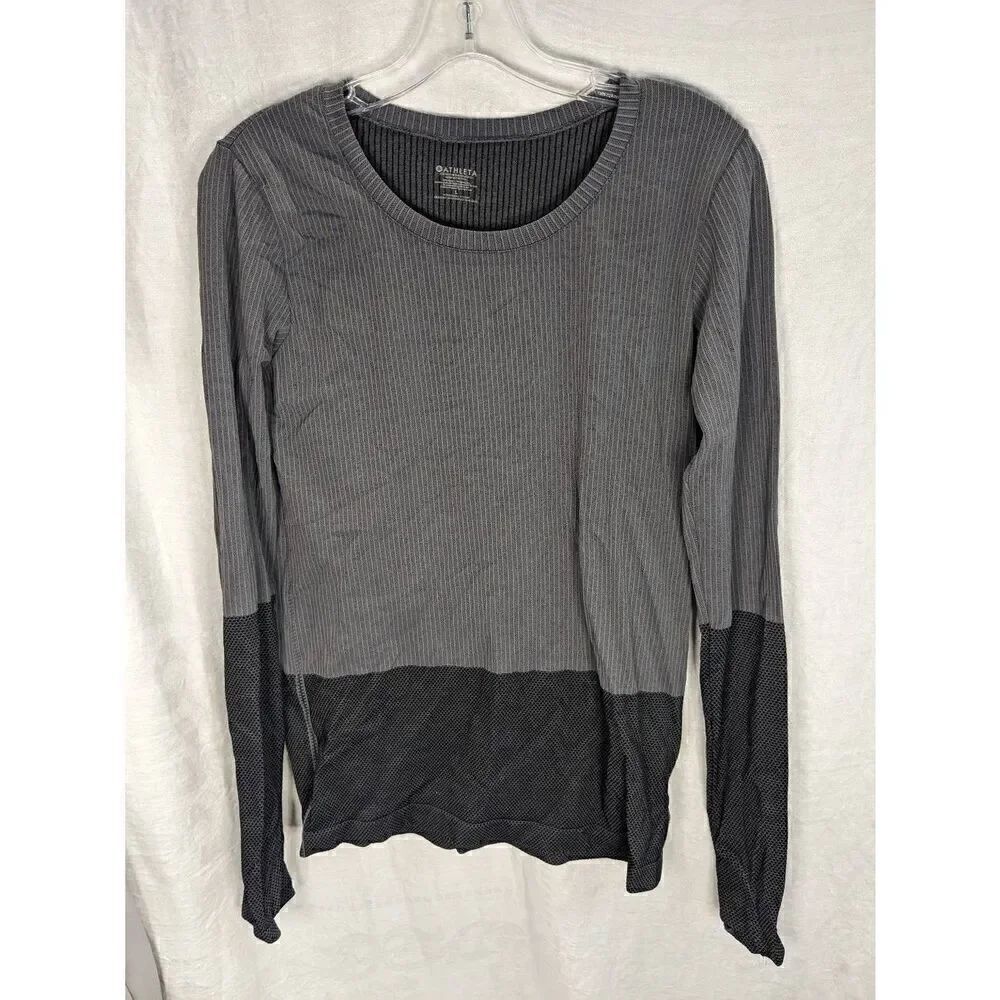 Athleta Ribbed Momentum Long Sleeve Top L